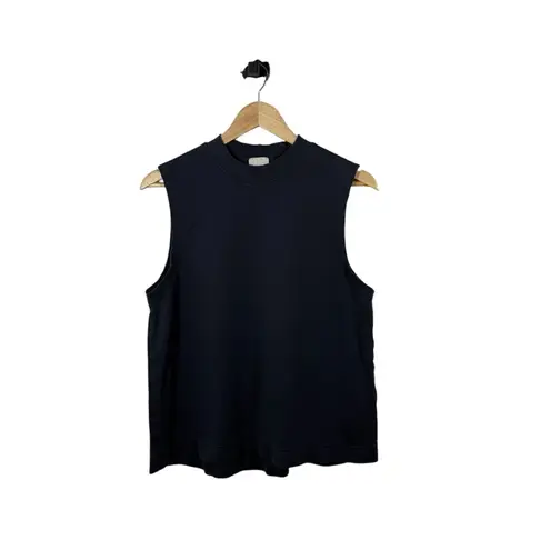 Pact Women’s Organic Airplane Mock Neck Shell in Navy Blue Size L
