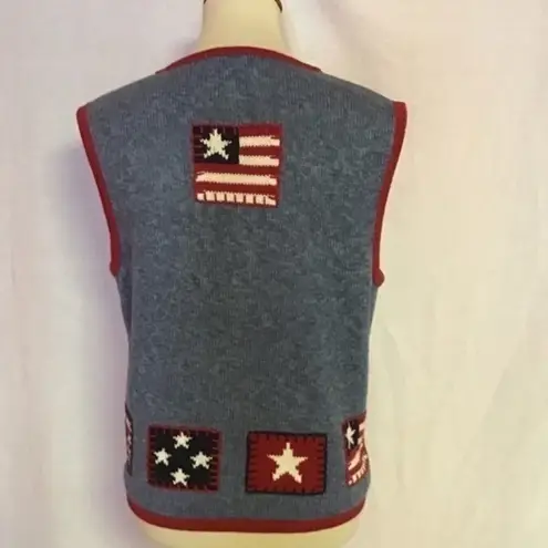 Retro Y2K stars n stripes sweater vest Blue