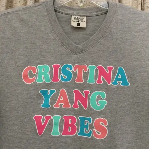 Jadelynn Brooke Cristina Yang Vibes Light Heather Gray Short Sleeve V-Neck Shirt