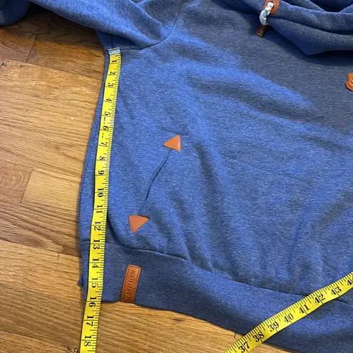 Zanzea Pullover Blue Rope Hood Long Sleeve Hoodie Sweatshirt Size XXL Casual