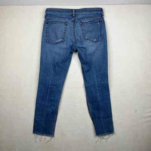 Rag and Bone  Dre Low-rise Slim Boyfriend Mid Wash Distressed Raw Hem Jean Size 27