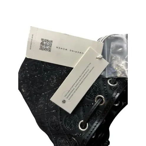 Tory Burch  Mini T-Monogram Hot Fix Jacquard Top Handle Bucket In Black New - Image 4