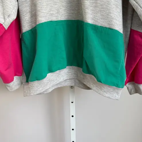 Vintage BLAST Color Block Sweatshirt Long Sleeve Pullover Casual Top Pink Size L