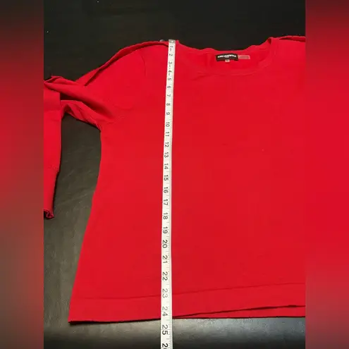 Karl Lagerfeld Red Sweater with Black Button Accents down Sleeves