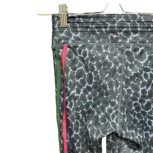 The Upside Snow Leopard Drawstring Crops Leggings Gray Size Small