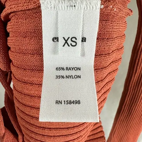 Cult Gaia  Faye Jasper Long Sleeve Ribbed Knit Top Size XS