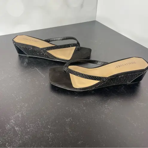 Thalia Sodi Women's Verra Wedge Sandals Black Sz 6