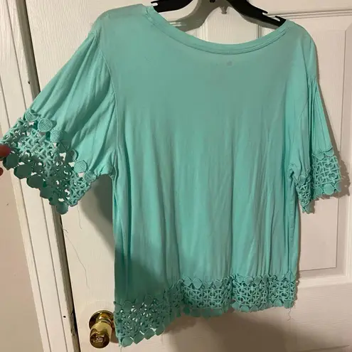 STYLUS Green Embellished Blouse with Boxy Fit Size L