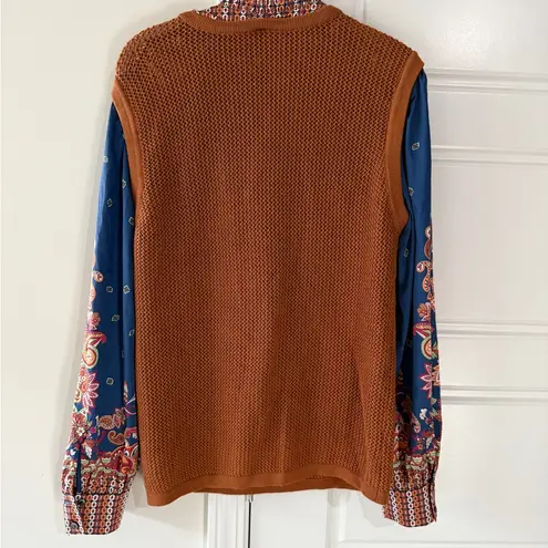 Current Air Smocked Ruffled-Sleeve Blouse Vest Pattern Sleeve Anthropologie Twee