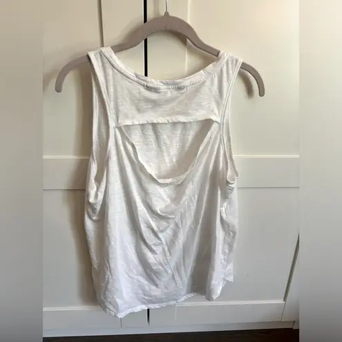 Athleta  white open back athletic tank size large