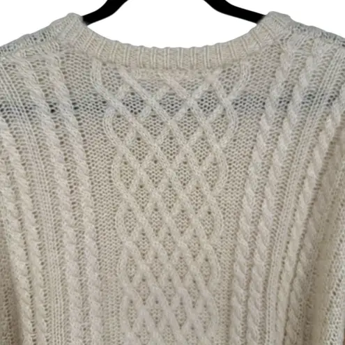 CALI BE Women's Cable Knit Oversized Crew Neck Sweater Cream Size XL Cozy