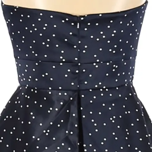 Bardot Polka Dot Printed Midnight Blue Peplum Dress Cocktail Dress