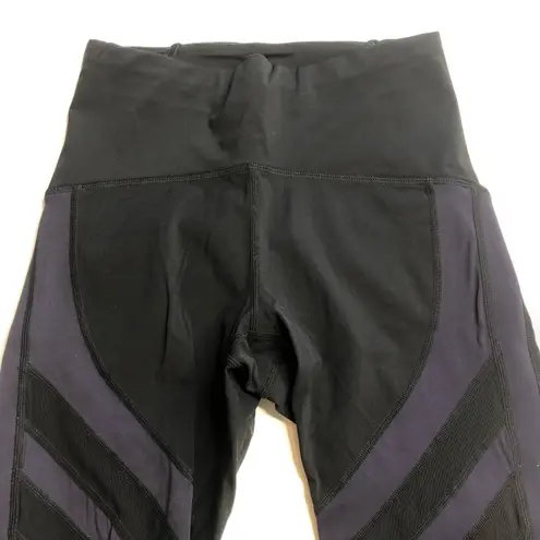 Zyia Black Mesh Luxe Leggings Hi Rise 7/8 Length