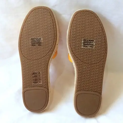 Michael Kors MICHAEL  Slide Sandals Yellow Leather Quilted Royce Sz 7 NEW Sandal