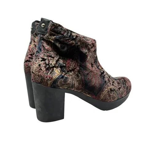 Toni Pons Finley Bootie Velvet Velour Paisley Print Multicolor Size 38 US 7.5 Black