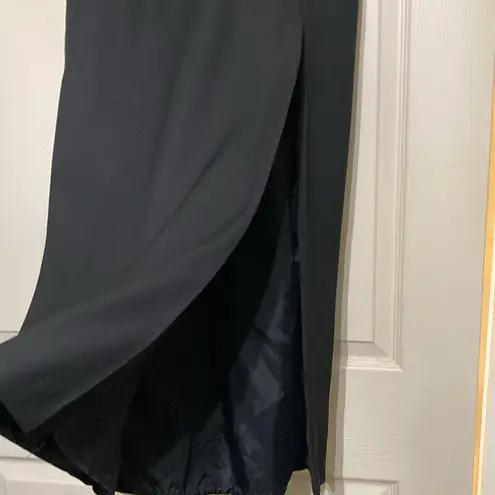 Long black pencil skirt with high slit Size 12P