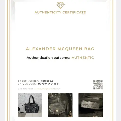 Alexander McQueen READ Leather Skull Padlock Zip Around Biker Bag Black