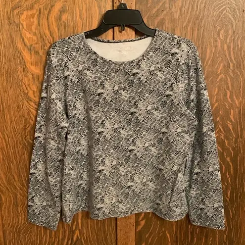 kim rogers Kim Rodgers cotton spandex geometric long sleeve top large L