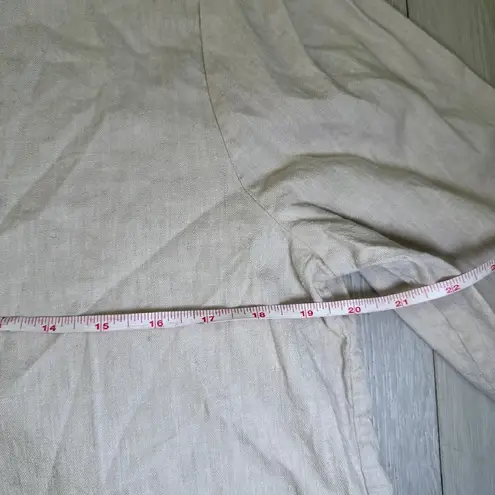 Faherty linen organic long sleeve beige neutral lightweight top size large L Tan