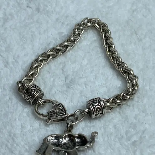 Silver Color Bracelet Elephant Charm Red Rhinestone Alabama Crimson Tide Fan