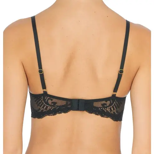 Natori Feathers Plunge Bra 38DD Coal Gray Lace Mesh Underwire T-Shirt 730023 NWT