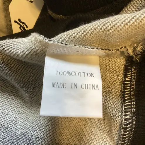 🩵NWT🩵 WOMENS 100% COTTON TIE DYE CREWNECK SWEATSHIRT BLACK & WHITE SIZE LG