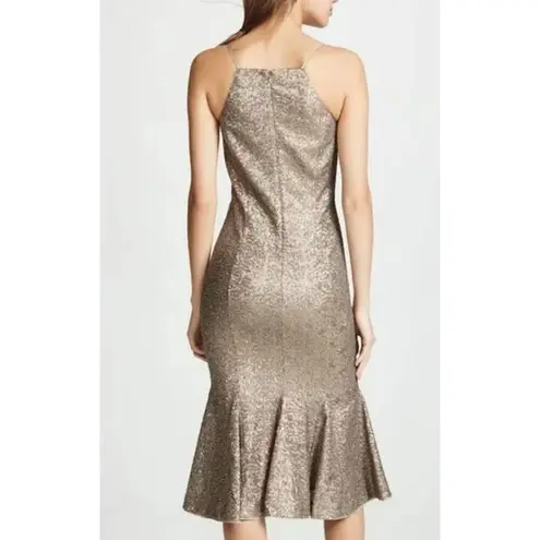 Zac Posen NWT  Robin Sequin V-Neck Plunge Ruffle Hem Midi Gown Dress Size 8