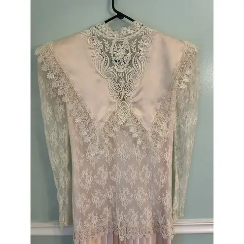 1915 Edwardian dress gown COSTUME size 6 pink lace Downton Abbey Music Man