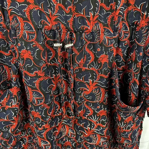 ALC Frank ALC Womens size 10 Sullivan Silk Mini Dress Elastic Waist Floral Long Sleeve