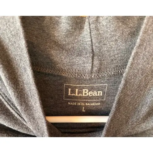 L.L.Bean Mock Neck Long Sleeve Top Heather Gray Comfy Casual L Size L