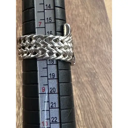 Unique Signed NF 925 Sterling Silver Braided Pattern Size 8