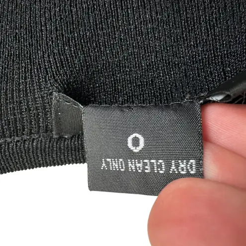 Karen Kane Y2K Black Tight Knit Long Sleeve V-Neck Tie Neckline Sweater Size XL