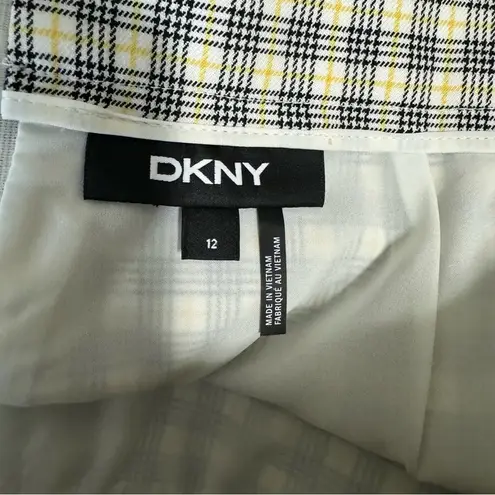 DKNY Windowpane Button Pencil Skirt