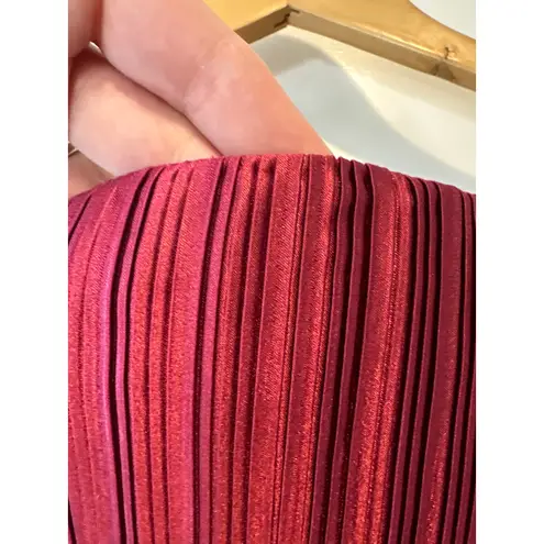 Anthropologie L’IDÉE Red Berry Gatsby Pleated Strapless Midi Dress 14 Size L