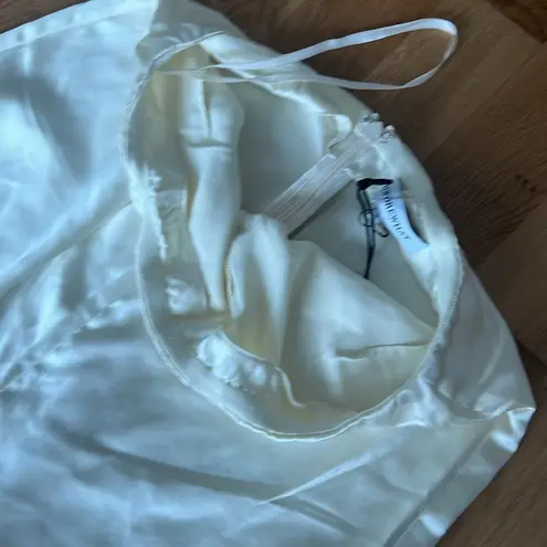 We Wore What NWT Strapless Wide Leg Jumpsuit, Ecru