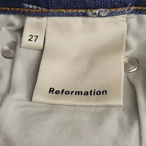 Reformation  PJ Mid-rise Cropped Flare True Blue Wash Size 27 EUC