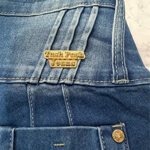 Tush push Women's Distressed Straight Jeans Size 13 Blue Denim