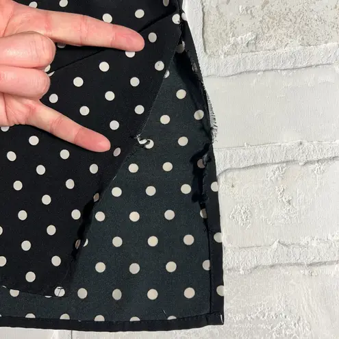 Maggie Barnes Blouse Top Womens 4X Black Polka Dot Short Sleeve Relaxed Fit Boxy