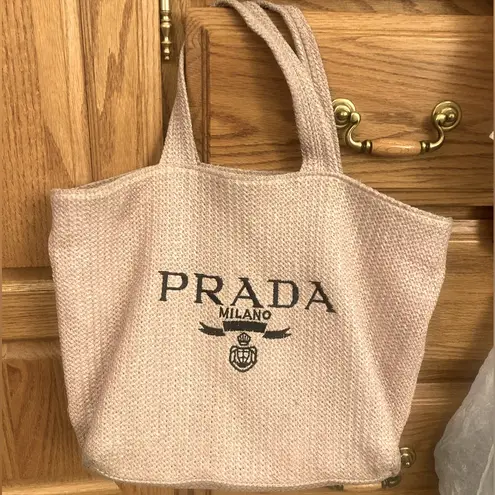 Prada Authentic  Milano Small woven tote with dust bag.