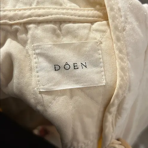 DOEN Parker Cotton Nutmilk Cream Wood Toggle Button Quilted Jacket Size XXS