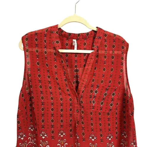 Live 4 Truth 2X Red Geometric Sleeveless Blouse Boho Festival Top Plus Size - Image 2