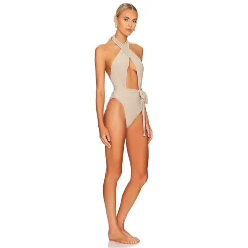 NWT PQ Swim Alex One Piece Oyster Small Revolve Tan