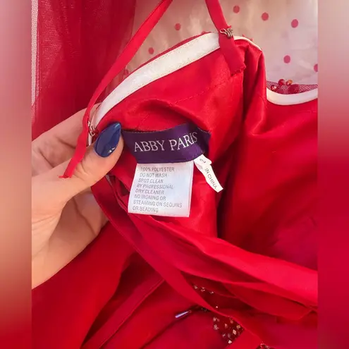 Abby Paris Elegant Red Strapless Dress