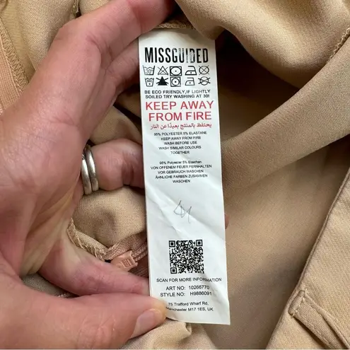 Missguided Women's Tailored Basic Shorts 6 Beige Tan Light Brown High Rise Pleat