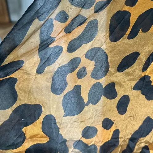 Animal, Cheetah Print, Silk, Oversized Scarf Black