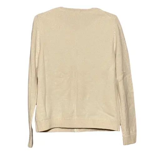 Eddie Bauer  Woman’s Lamb’s Wool Blend Thick Knit Beaded Sweater Size Large