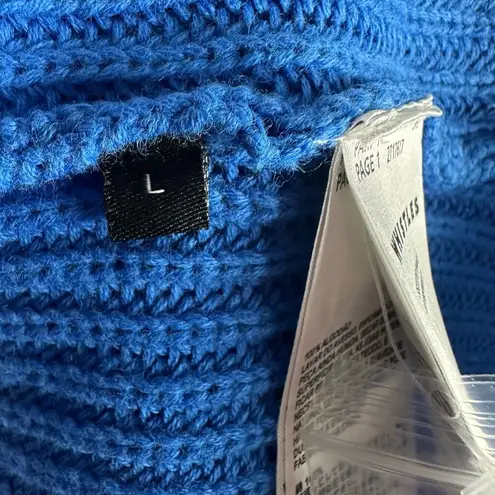 Whistles Mara Knitted Cotton Ribbed Cardigan Blue Size Large
