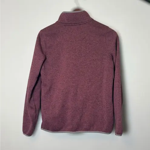 LL Bean 1/4 Snap Fleece Pullover Sweater Women's Size Small Regular Maroon Purple