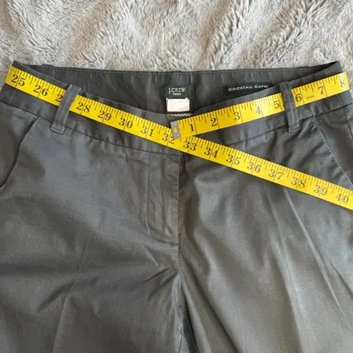 J Crew Cocktail Capri Pants Women's Sz 2 Gray City Fit Cotton