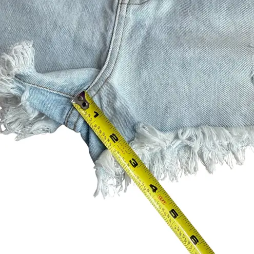 Jonathan Simkhai 28 Leo High Rise Denim Shorts Mykonos Light Wash Organic Cotton Blue